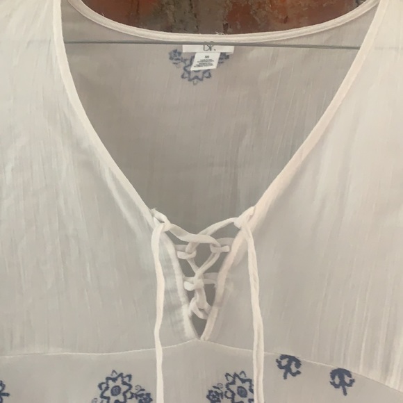 BP Nordstrom - White and blue bohemian style with bell sleeves - XS - Picture 2 of 5